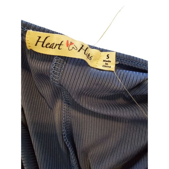 Heart & Hips Blue Ribbed Maxi Dress Sleeveless Size S Bodycon Fitted VR700 - Picture 7 of 8